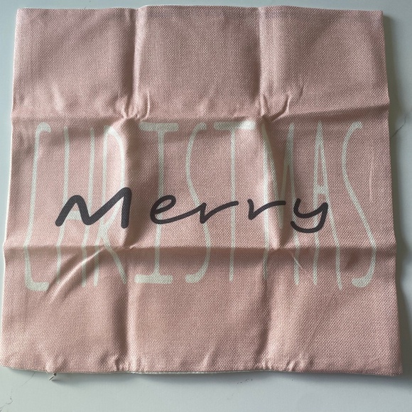 NWOT pink Merry Christmas pillow 18” x18” cover - Picture 1 of 3